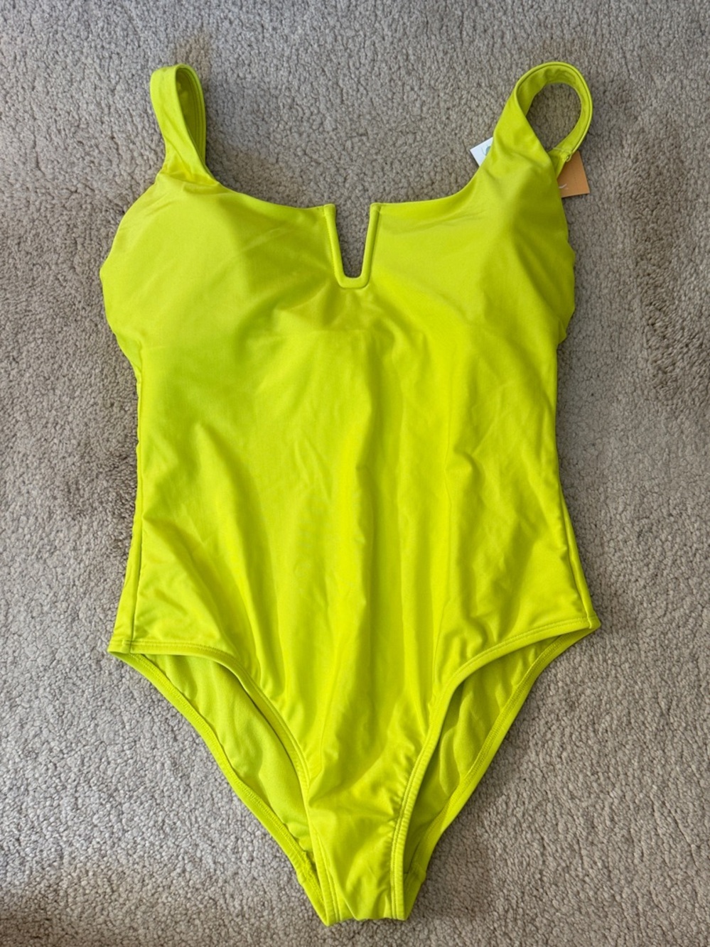 Kona Sol Neon Yellow V-Notch One-Piece Swimsuit